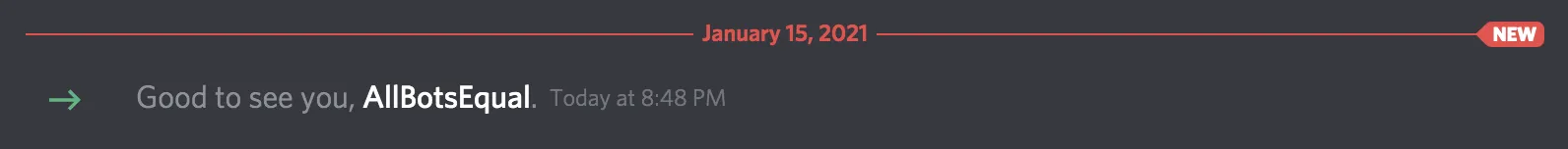 Discord Server – Bot ist dem Server beigetreten