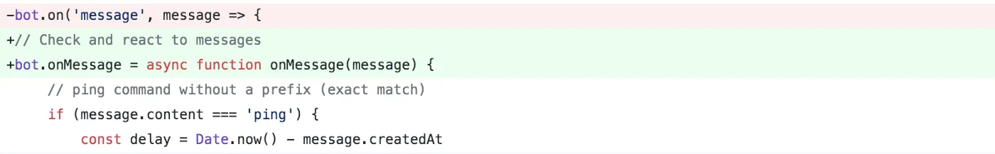 Bot-Struktur mit load(), onConnect() und onMessage() in index.js