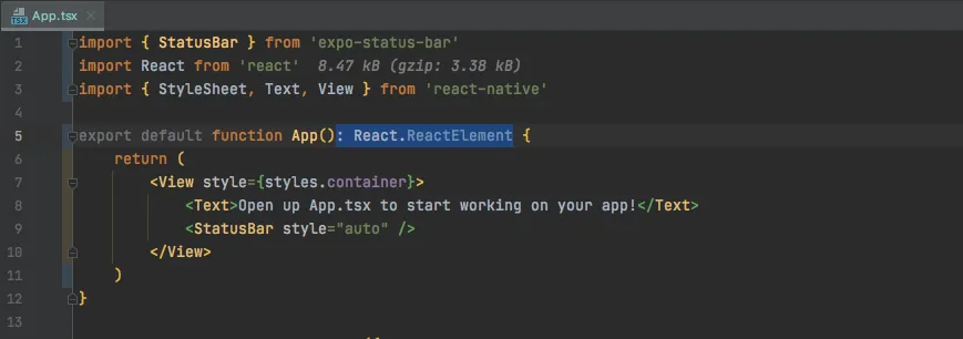 Terminal – Return-Type ergänzt, Linter meldet keine Fehler mehr