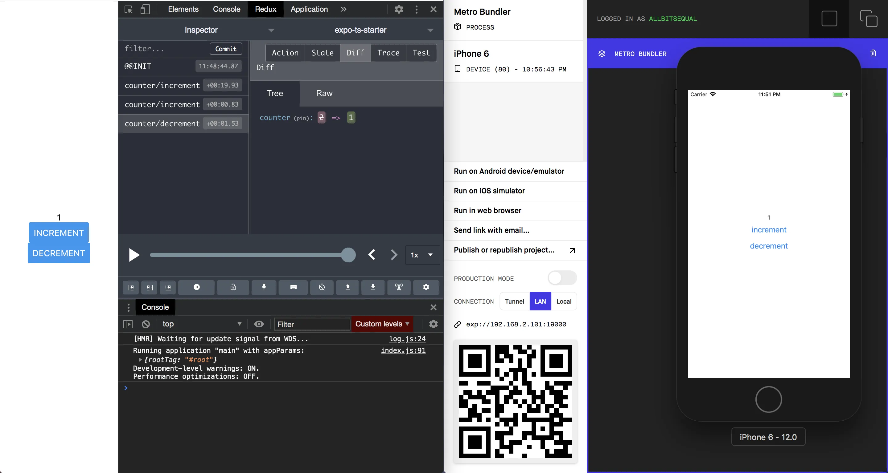 React Native App im Emulator – Redux Store funktionsfähig