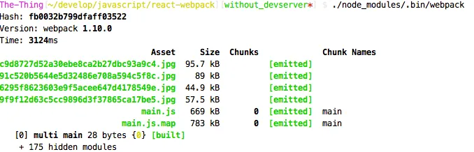 Starten von Webpack